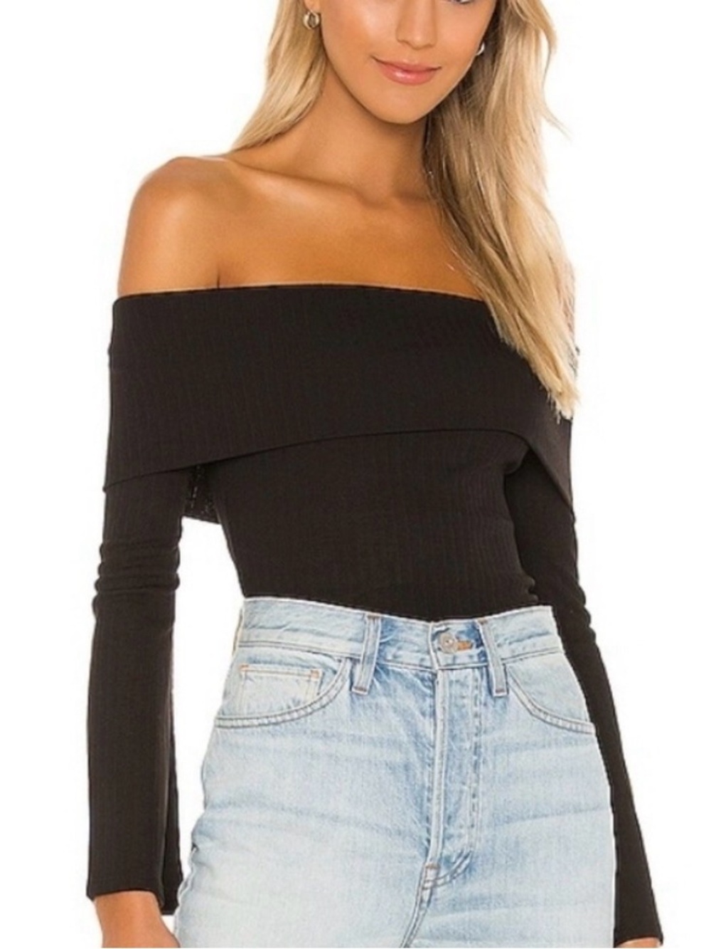 Revolve Lovers and Friends Black Fletcher Top Ribbed Women’s Size Medium NWT